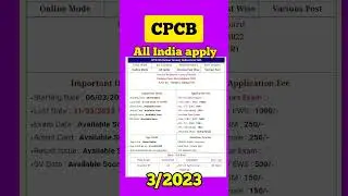 CPCB Recruitment 2022 &ndash; Apply Online for 163 Scientist B, UDC & Other Posts#shorts #viral #latest 👍👍