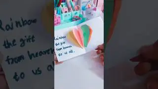Greeting card making 🌈 Diy Rainbow Card idea 💖 #diy #artandcraft #yt #shorts #rainbow