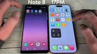 Сравнение скорости работы iPhone 17 Pro Max и Samsung Note 8 в ходе теста.