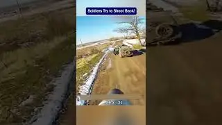 Drone Hunts Down Moving Vehicle&mdash;Soldiers Try to Shoot Back!