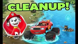 🚨Cleanup Crew! 🤢 Marshall, Rubble, Chase & AJ Save the Polluted River Flow! PAW Patrol Blaze TeamUP