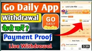 how to use go daily app ,go daily app se paise kaise kamaye , New earning money app 2022 ,