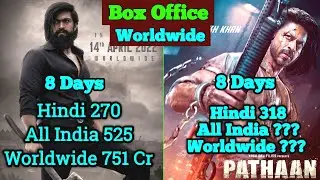 Pathaan Vs KGF2 Box Office Collection Day 8 Worldwide | Pathaan Box Office Collection, Shahrukh
