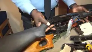 New Orleans police display some of the 1,505 guns taken off the streets in 2016