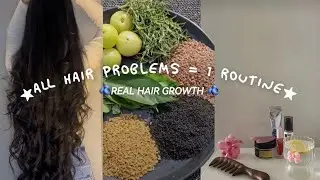 Complete Hair Care Routine✨ Homemade Oil, Flaxseed Mask & Real Hair Growth Results | Long Thick Hair