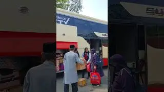 Kesibukan pramugari bus sembodo menata barang bawaan penumpang #busmania #shorts #pramugaribus