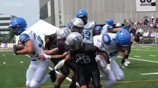 CUMBERLAND PANTHERS U14AAA LEAD THE JR MUSTANGS 6-0 IN THE FIRST AFTER THE EXTRA POINT WAS BLOCKED😤