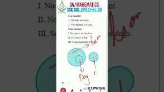 STATEMENT & CONCLUSION| Reasoning Trick| Reasoning in Hindi| Reasoning Class for SSC CGL GD|#shorts