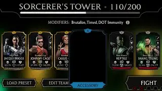First Tower Free Rare! Sorcerer's Tower Boss Match 110 With Gold Team | MK Mobile