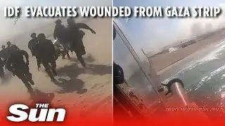 IDF helicopters evacuate wounded from the frontline on the Gaza beach