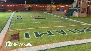 Phoenix family builds Fiesta Bowl tribute to Miami in their backyard