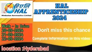 HAL ITI APPRENTICESHIP 2024 I HAL RECRUITMRNT 2024 I PNK education