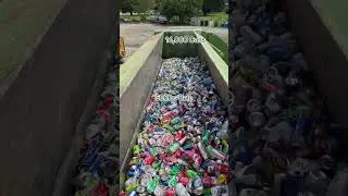 Real time can crush #aluminum #ubc #soda #pop #scrapyard #baler #s5000 #recycle #recycling #asmr