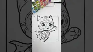 Coloring Night Heroes 💙 | #nightheroes #coloring #coloringtime #markers #kidsart