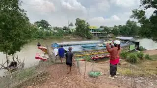 Two boats carrying 600,000 ducks to a new land. journey of transporting ducks is interesting!