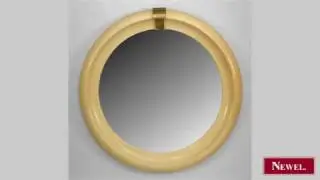 Antique American Mid-Century modern large round mirror