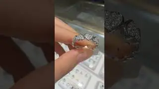S925  Silver Moissanite Diamond Heart Shape Eternity Rings#moissanite#mossanite#ring#moissanitering