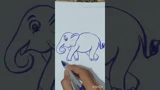 How to draw elephant, #easy elephant drawing #shorts #art #drawing