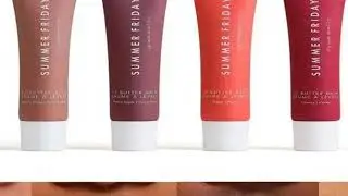 Summer Fridays Vanilla Beige Lip Balm Smooth Soft Tube Mirror Lip Gloss Set Moisturizing Transparent