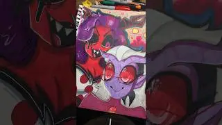 Coloring Martha and Mrs.Mayberry!   ❤️💜 #helluvaboss #art #fyp #viral #shorts #coloring #helluva
