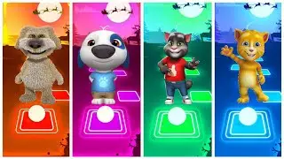 Talking Tom Friends  Tiles Hop Edm Music Rush Gameplay | Tom vs Angela vs Ben vs Hank Crash Race!