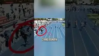Camera man in 100m race #cameramanneverdies