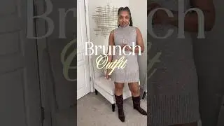 Fall Brunch Outfit with a $20 Walmart Knit Dress 🍂✨