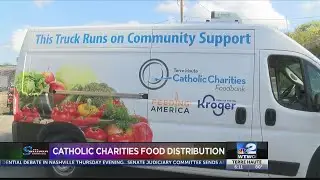Catholic charities host food drive