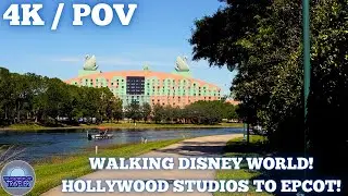 Take a relaxing walk from Hollywood Studios to Epcot - 4K / Ultra HD POV - Walt Disney World Resort