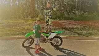 kid wants to ride the KX 450 and top speeds on both bikes!!!