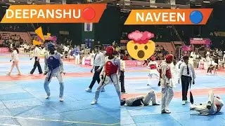 Senior Taekwondo Match 🔥 Deepanshu vs Naveen | Fight Highlights #taekwondo #taekwondofight 
