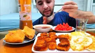 ASMR Mukbang Live 🍗 Chicken & Eggs, Watermelon, Bread & Refreshing Drink | No Talking #Mukbang
