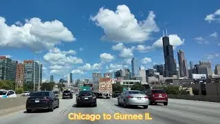 Driving from Chicago to Gurnee Illinois via I-90 Kennedy & I-94 Edens Expressway