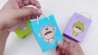 Diy Mini Paper Bag🛍️ #diy #art #papercraft 