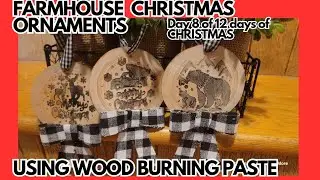 Rustic woodland diys - how to use wood burning paste. Day 8 of 12 days or Christmas 🎄