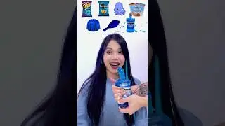 Random BLUE Food ASMR Mukbang💎 #shorts #asmr #asmrsounds #eating