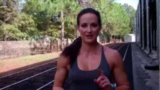 Erin Stern demonstrates sprint drills