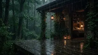 Silent Night | Rain piano for sleep | Dark Woods Retreat | Fall Asleep 😴