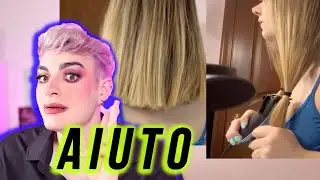 CASCHETTO CON LA MACCHINETTA?!  PARRUCCHIERE REAGISCE AL TAGLIO DI ABOUTGAIA!  || NIKOOOLASH