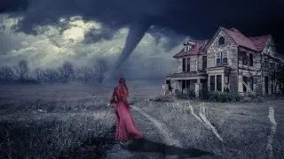 Tornado in village photo manipulation | photoshop tutorial