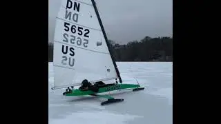 DN Iceboating on Altoona Lake in Wisconsin