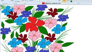 flower drawing painting // flowers wallpaper ms paint