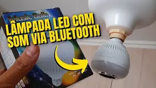 L&acirc;mpada Led com Som via Bluetooth e Controle Remoto.