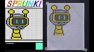 Tutorial paso a paso de PixelArt de Fun Bot de Sprunki en papel. #pixelart #sprunki #funbot