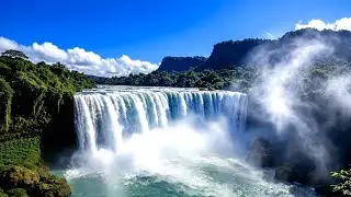 Breathtaking Waterfall Landscape  Calm & Refreshing Nature Scene