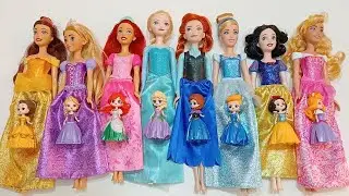 Rainbow Disney Princess Doll Mattel and Original Dolls ~ DIY Miniature Dress Satisfying Dolls ASMR 