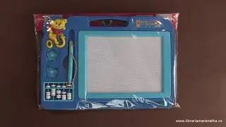 Tablita magnetica de scris cu numaratoare si stampile, albastru (5-7ani) (30x20cm)