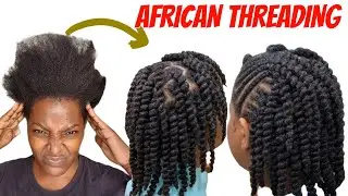 How to: AFRICAN THREADING ON YOUR OWN HAIR/ detailed tutorial #africanthreading #hairtutorial