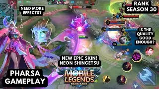 CHEAP BUT GOOD QUALITY ?! | Pharsa Epic Skin Neon Shingetsu Gameplay | MLBB Season 30