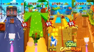 Talking Tom Gold Run🔥- Neon Angela vs Dino Tom vs Stone Age Hank vs Gymnast Angela|| HD Gameplay-429